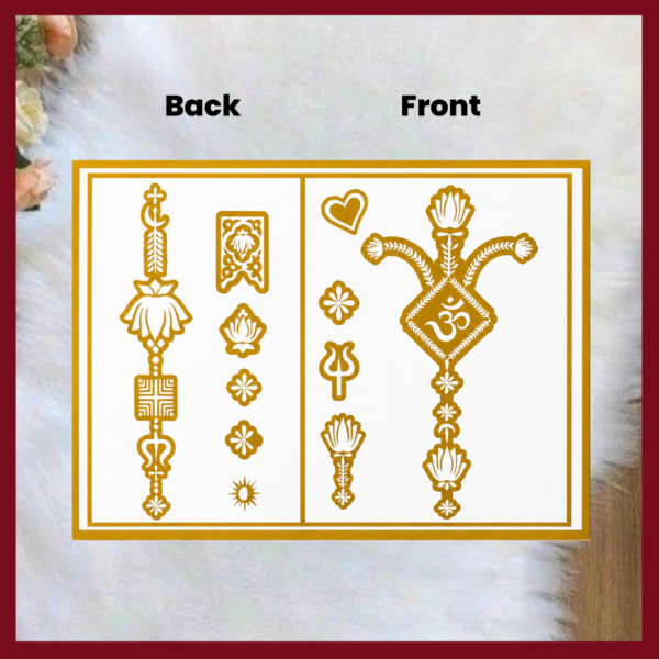 Rashmika mehndi design Stencil Premium Mehndi Stencil | Back & Front | D4 Golden
