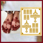 Premium Leg Mehndi Stencil | Both Leg | D5 Golden
