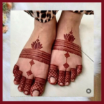 Premium Leg Mehndi Stencil | Both Leg | D5 Golden - Image 2