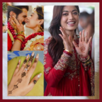 Rashmika mehndi design Stencil Premium Mehndi Stencil | Back & Front | D4 Golden - Image 2