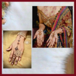 Rashmika mehndi design Stencil Premium Mehndi Stencil | Back & Front | D4 Golden - Image 3