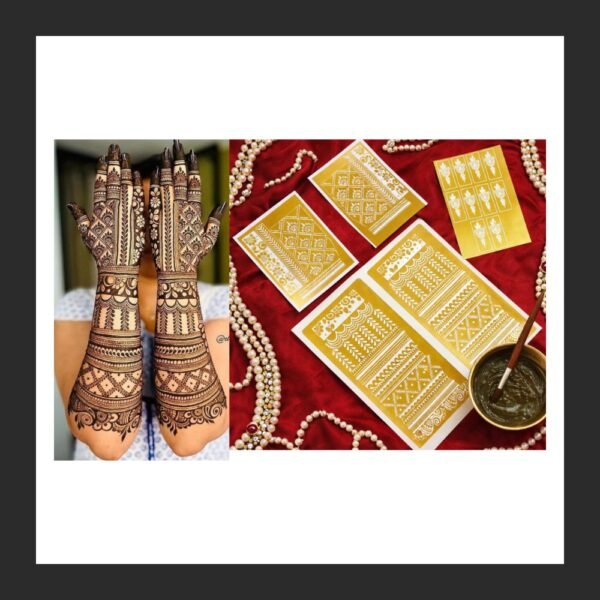Premium Bridal Mehndi Stencil Golden